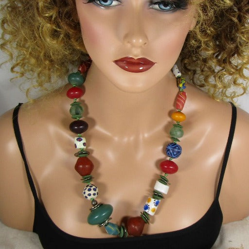 Bold African Beaded Necklace - VP's Jewelry