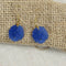 Sand Dollar Sea Glass Drop Earrings Royal Blue - VP's Jewelry