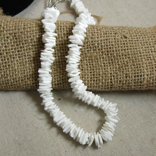 Man's White Clam Sea Shell Chip Necklace - VP's Jewelry