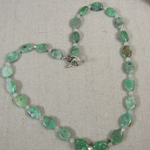 Classic Aqua Varisite Gemstone Beaded Necklace - VP's Jewelry 