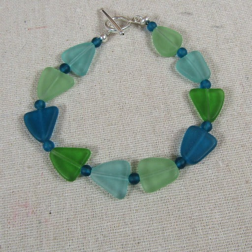Shades of Turquoise Sea Glass Bracelet