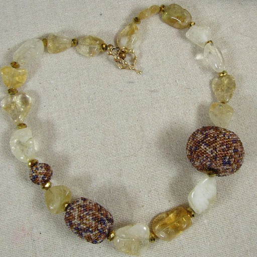 Handcrafted Honey Stone Statement Necklace - VP's Jewelry  