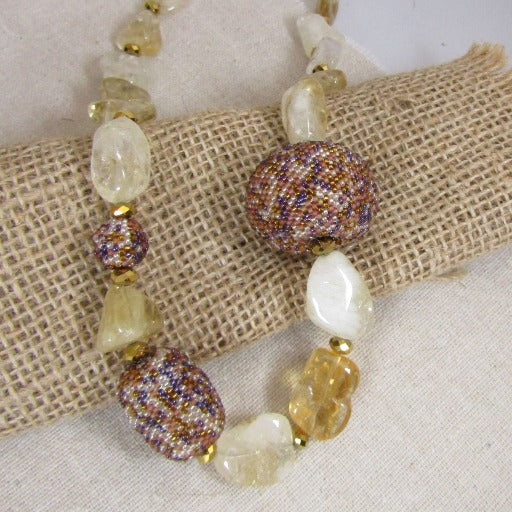 Handcrafted Honey Stone Statement Necklace - VP's Jewelry  