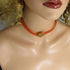 Orange Jelly Band Ribbon Choker & Bracelet Bubble Earrings Handmade - VP's Jewelry