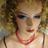 Multi-strand Bright Red Bead Necklace and Earrings - VP's Jewelry