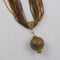 Brown & Copper Seed Bead Twisted Necklace with Gold Pendant - VP's Jewelry