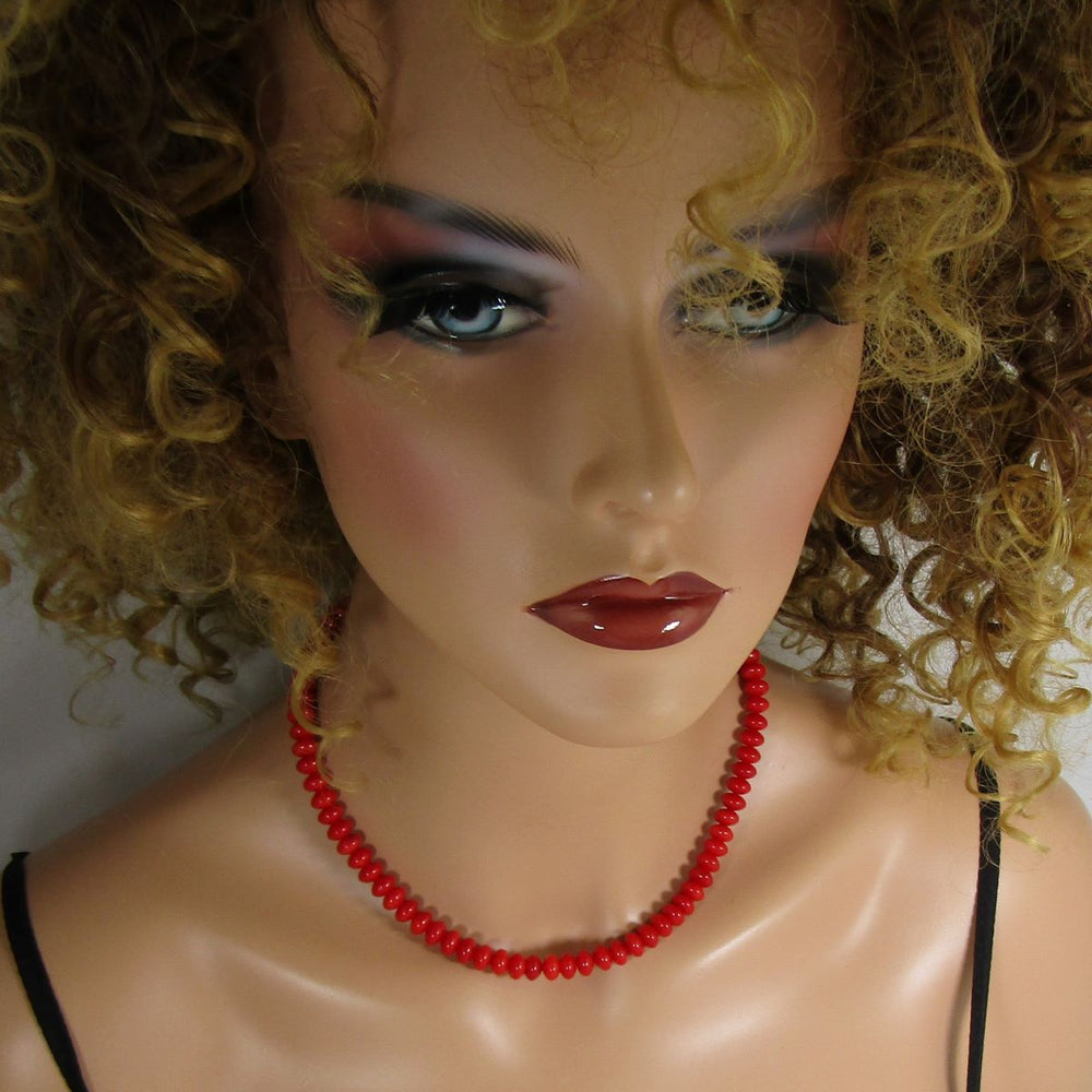 Classic Red Gemstone Bead Necklace - VP's Jewelry