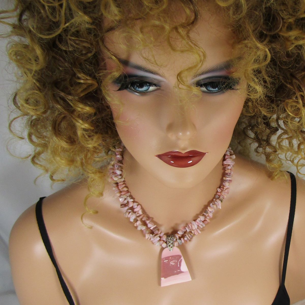 Pink Opal Gemstone Pendant Necklace Heirloom-quality Handmade - VP's Jewelry