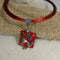 Red Multi-strand Pendant Necklace with Red Handmade Pendant - VP's Jewelry