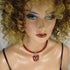 Red Multi-strand Pendant Necklace with Red Handmade Pendant - VP's Jewelry