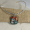 Handmade Brown & Turquoise Ceramic Pendant on Silver Neck Wire - VP's Jewelry