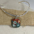 Handmade Brown & Turquoise Ceramic Pendant on Silver Neck Wire - VP's Jewelry