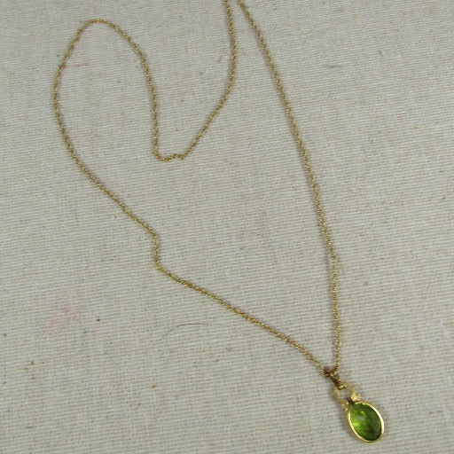 Peridot Pendant Necklace Very Delicate - VP's Jewelry