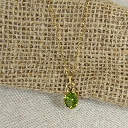 Peridot Pendant Necklace Very Delicate - VP's Jewelry