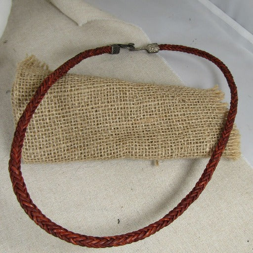 Brown Braided Leather Necklace for a Man - VP's Jewelry