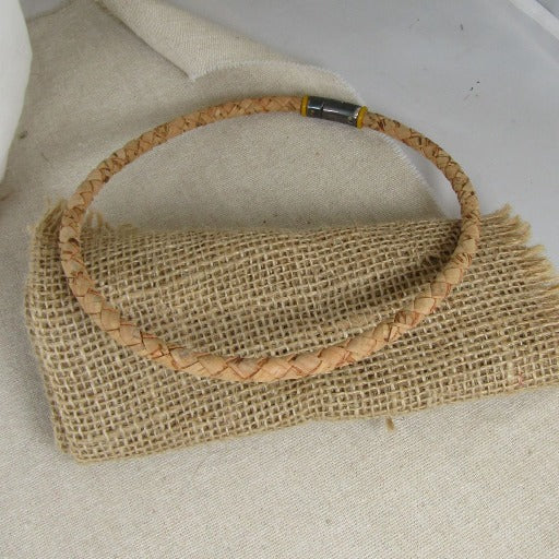 Men's Necklace Beige Braided Portuguese Cork - VP's Jewelry