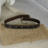 Brown Leather Choker Necklace Men's Single Rivets - VP's Jewelry