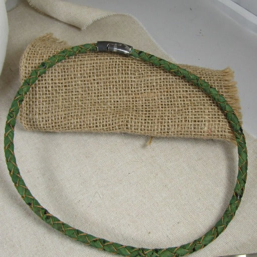 Mens Forest Green Braided Portuguese Cork Necklace- VP's Jewelry
