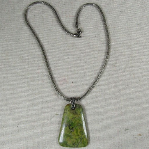 Rare Jasper Prima Verde Gemstone Pendant Necklace - VP's Jewelry