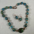 Turquoise Copper and African Kazuri Necklace & Earrings