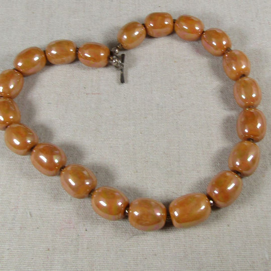 Classic Orange Necklace Kazuri Fair Trade Beads - VP's Jewelry