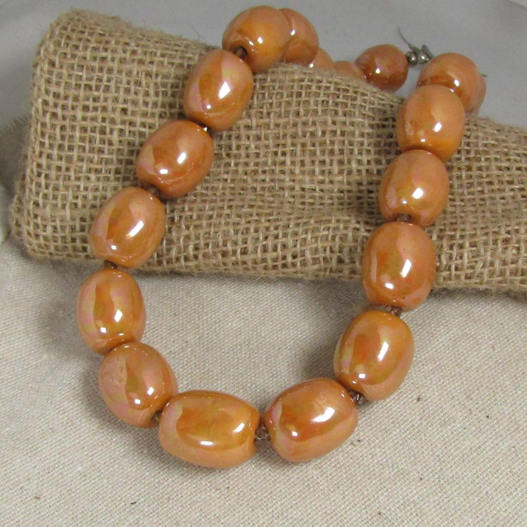 Classic Orange Necklace Kazuri Fair Trade Beads - VP's Jewelry