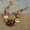 Cream Melon and Brown African Kazuri Necklace - VP's Jewelry 