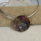 Handmade Multi Colored Raku Artisan Pendant on Silver Choker - VP's Jewelry