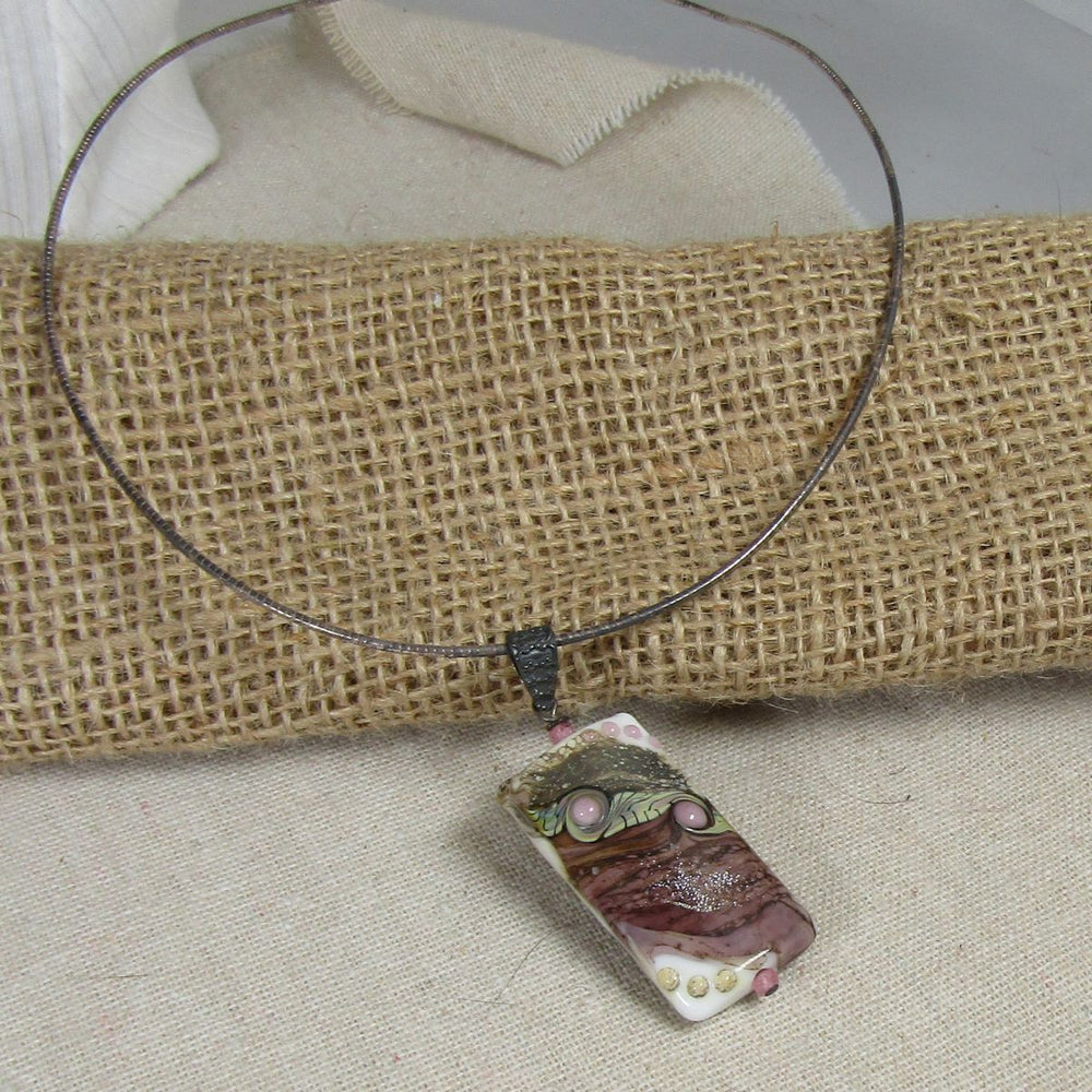 Handmade Purple Artisan Glass Bead Lampwork Pendant Necklace - VP's Jewelry