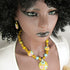 Handmade Yellow & Blue Artisan Bead Necklace & Earrings - VP's Jewelry 