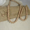 Creamy Beige  Pearl Necklace, Earrings and Bracelet