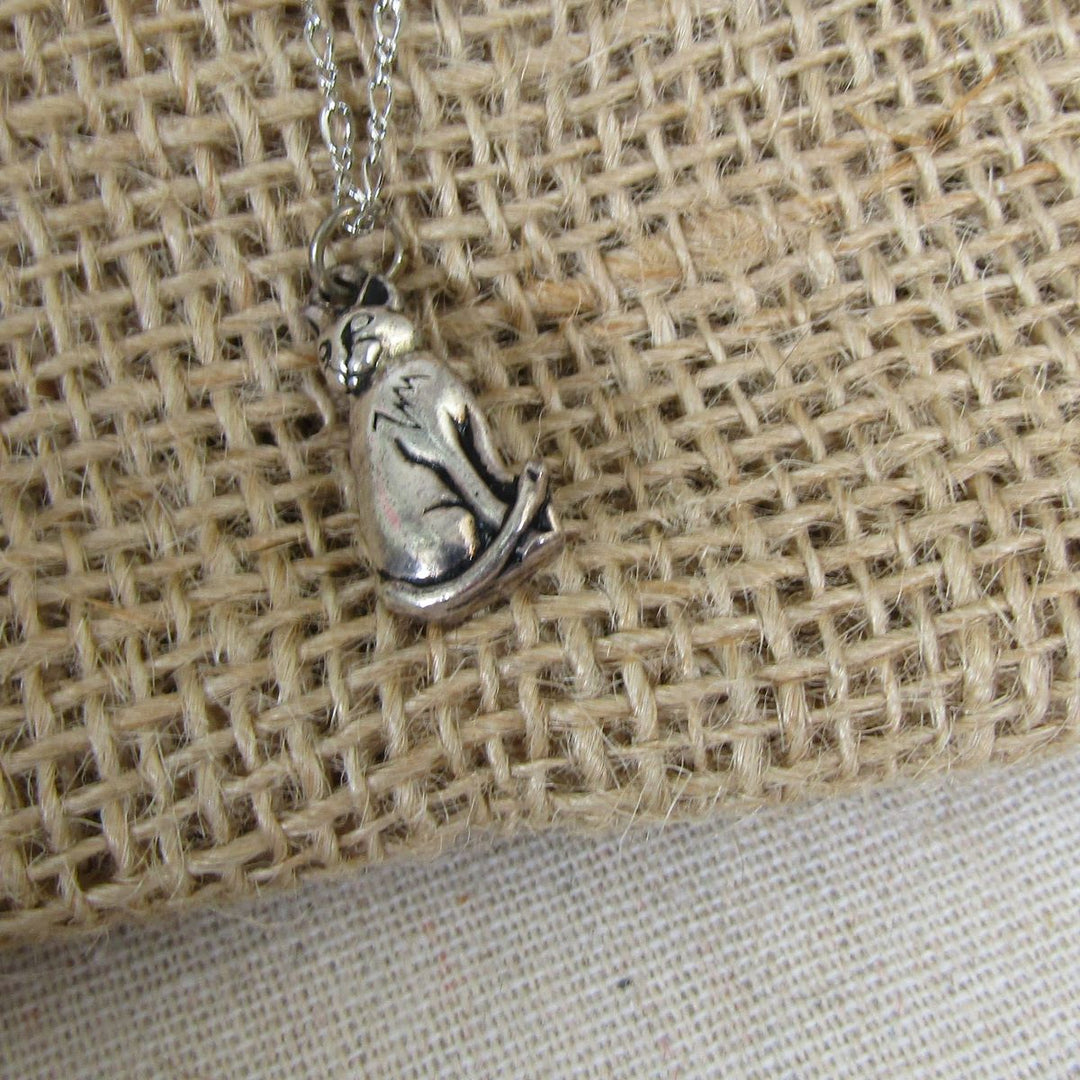Child's Sitting Cat Pendant Necklace - VP's Jewelry