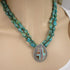 Double Strand Turquoise Nugget Necklace With Multi-stone Pendant