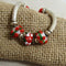 Red Artisan Bead Flower Bangle Bracelet - VP's Jewelry  