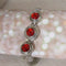 Red Crystal & Silver Bracelet - VP's Jewelry