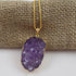 Amethyst Druzy Crystal Quartz Pendant On Gold Chain Necklace - VP's Jewelry