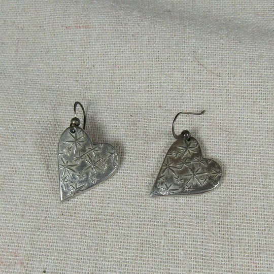 Handmade Pewter Heart Earrings - VP's Jewelry