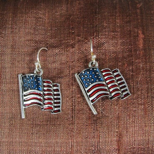 American Flag Drop Earrings - VP's Jewelry