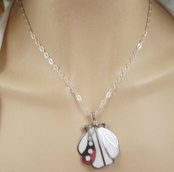 White Scallop Shell Pendant Necklace - VP's Jewelry