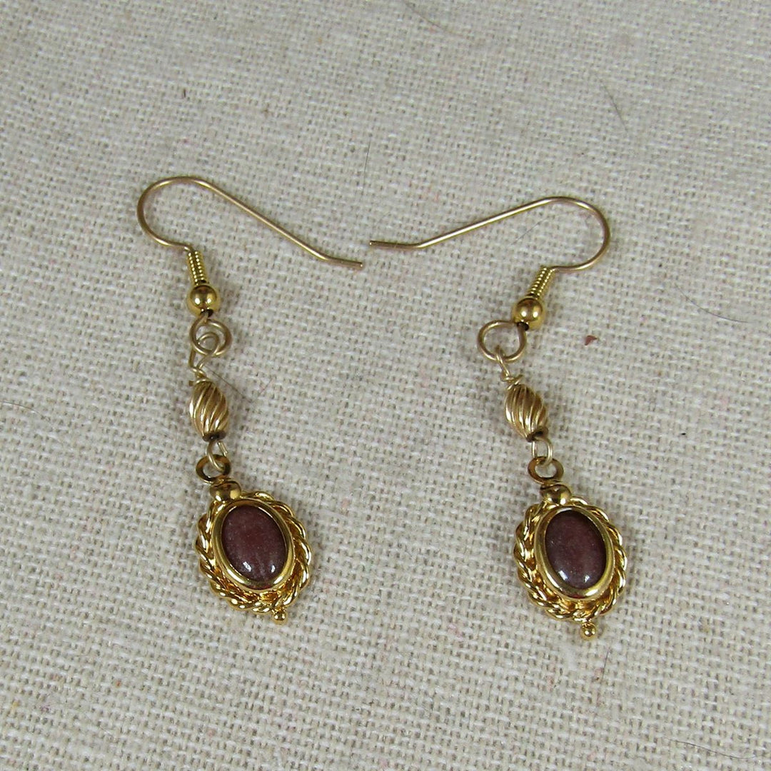 Red Jasper Gold Earrings