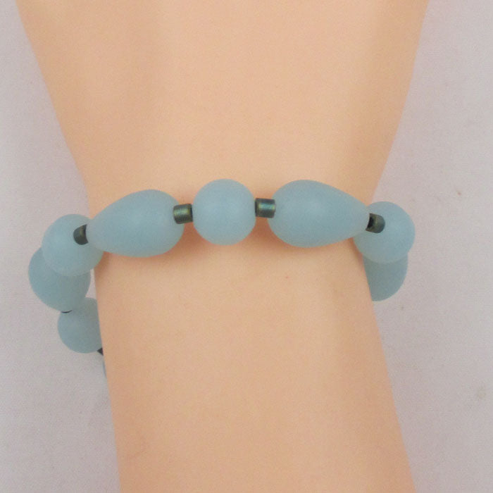 Aqua [Seafoam Blue] Sea Glass Bracelet - VP's Jewelry