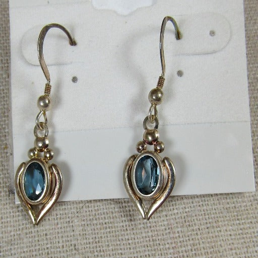Elegant Blue Topaz Gemstone Earrings - VP's Jewelry