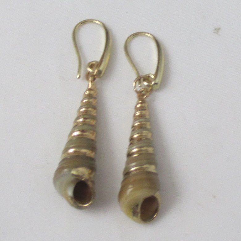 Natural Shell Tower & Gold Earrings - VP's Jewelry