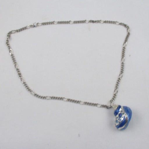 Blue Turban Shell Pendant Necklace - VP's Jewelry