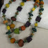 Bold Wood Beaded Necklace Double Strand Multi-colored