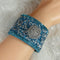 Wide Leather Sparkly Cuff Bracelet - VP's Jewelry