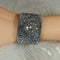 Wide Leather Sparkly Cuff Bracelet - VP's Jewelry