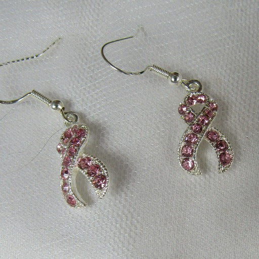 Delicate Pink Awareness Ribbon Earrings