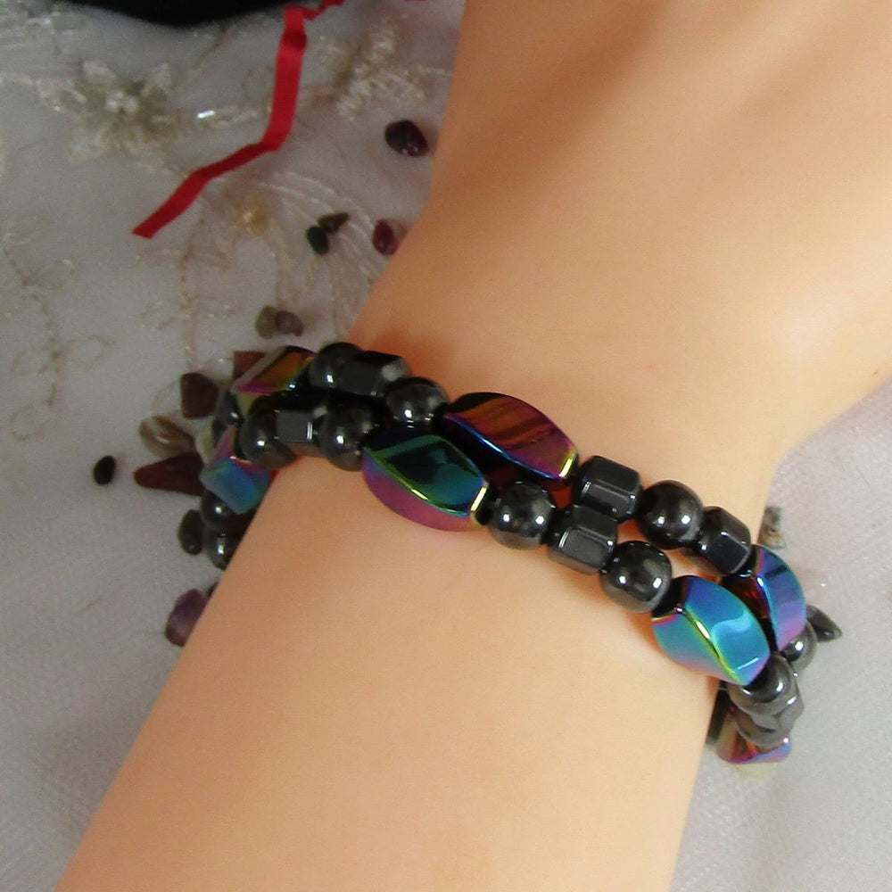 Buy magnetic hematite gemstone bracelet & earrings