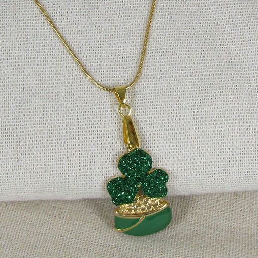 Green Clover Pendant Necklace - VP's Jewelry
